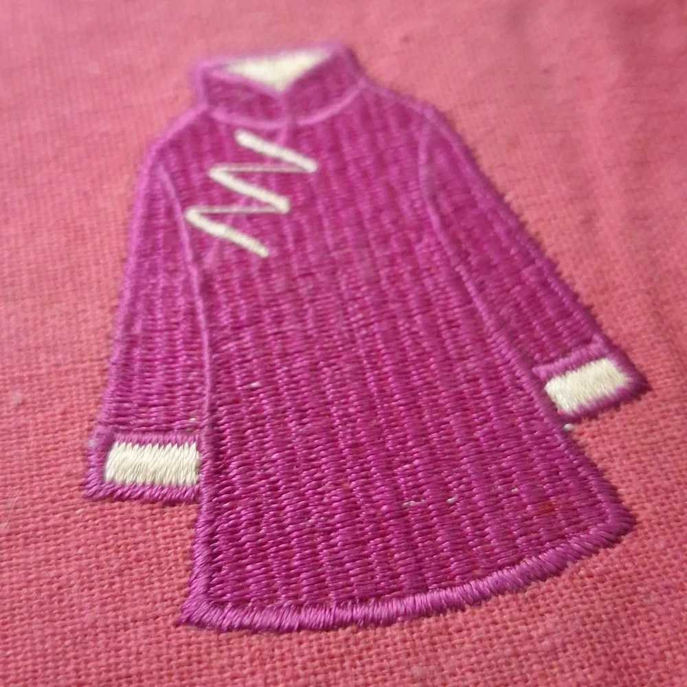 Set of Four Pink Kimono Embroidered Coasters